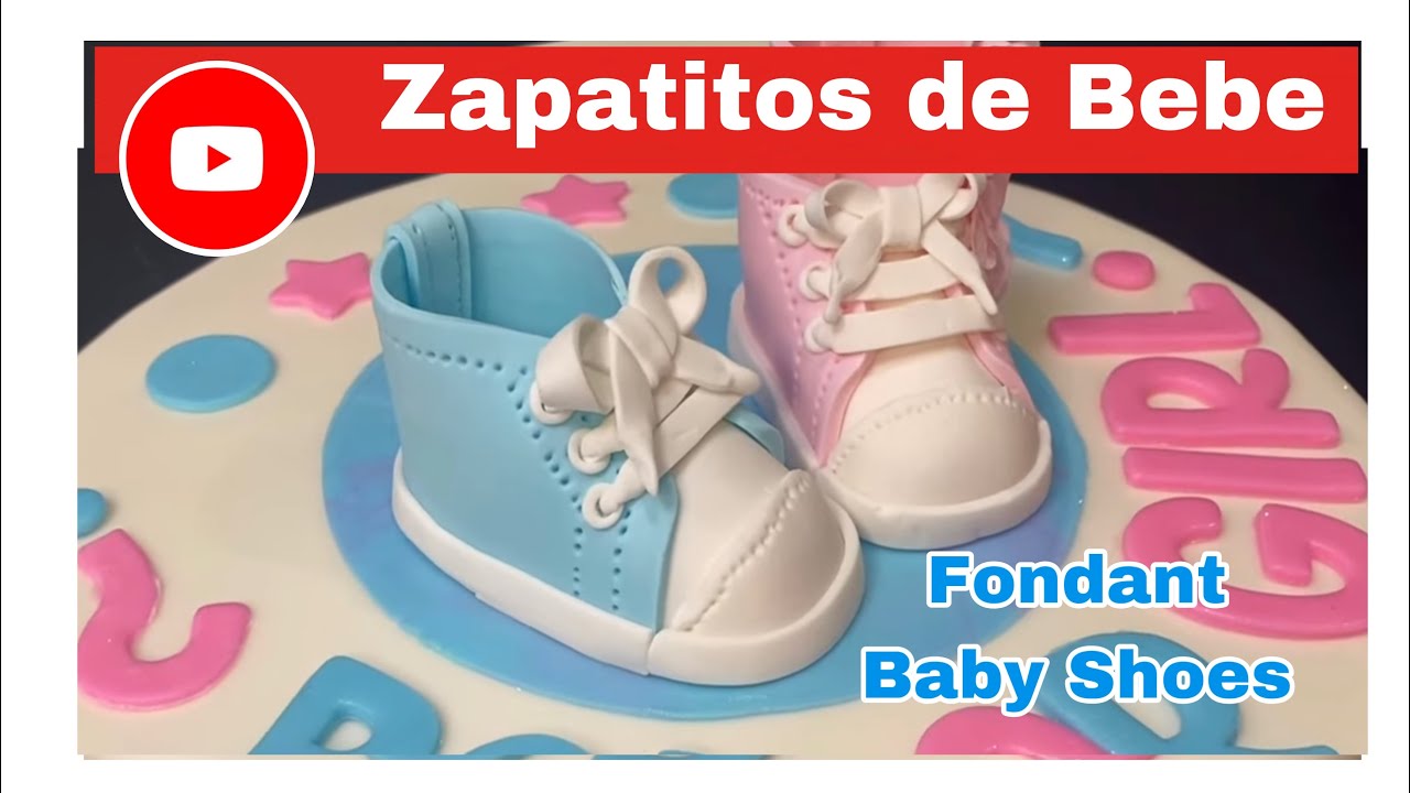 COMO HACER ZAPATOS DE BEBE EN FONDANT O PASTA DE GOMA