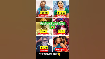 Pushpa 2 Movie Cast Fees 😱💥 #shorts #alluarjun