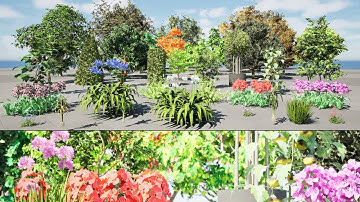 Flanders Plant & Tree 3d Pack animation in Unreal