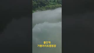 가평아지트캠핑장 냇가 물안개