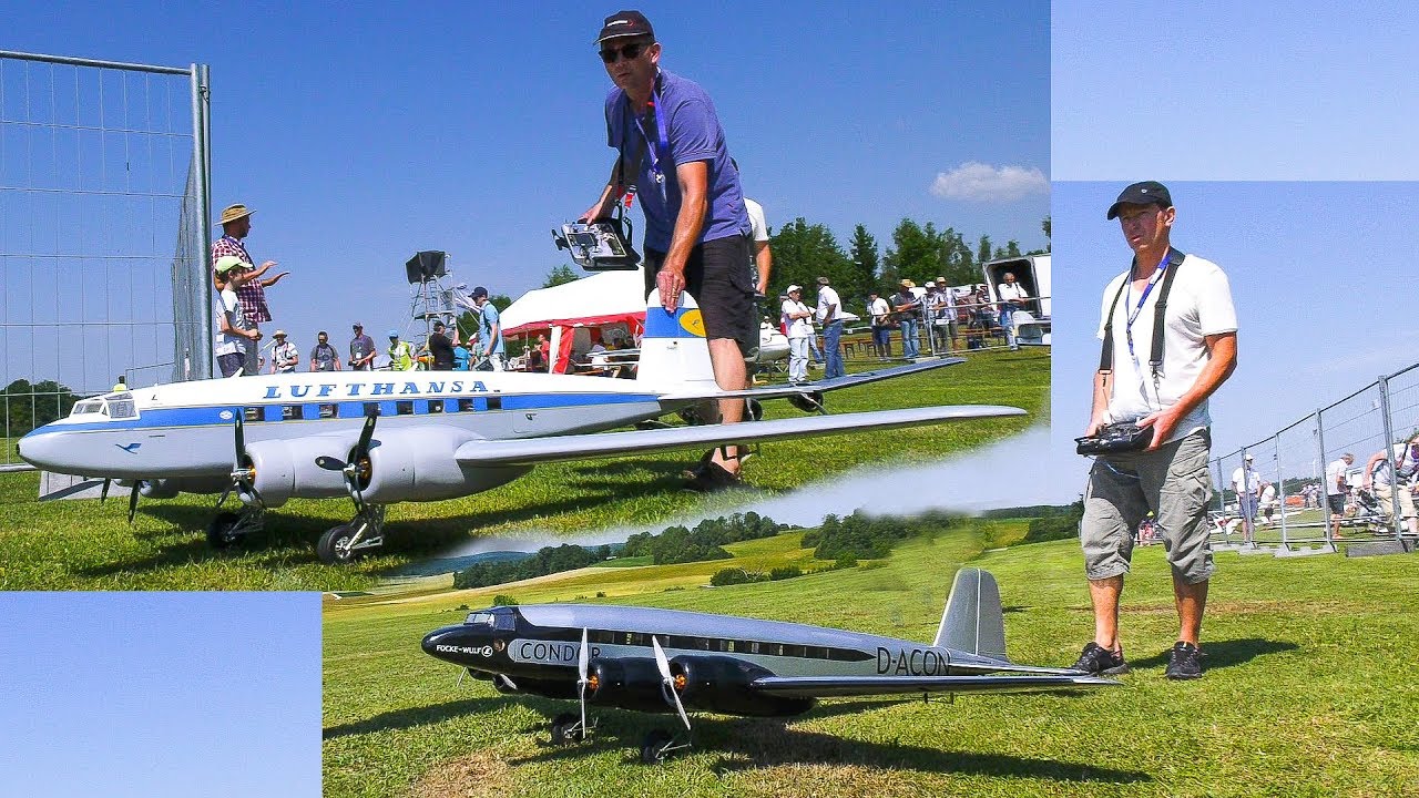2x RC MODEL AIRPLANE FOCKE-WULF FW 200 CONDOR LUFTHANSA DEMO FLIGHT!!