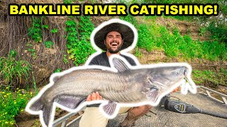 BANKLINE Fishing BIG CATFISH on the RIVER!!! (Catch Clean Cook)
