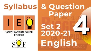 IEO Class 4 Question Paper 2020-21 Set 2 International English Olympiad