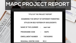 MAPC PROJECT REPORT || HOW TO DO || IGNOU