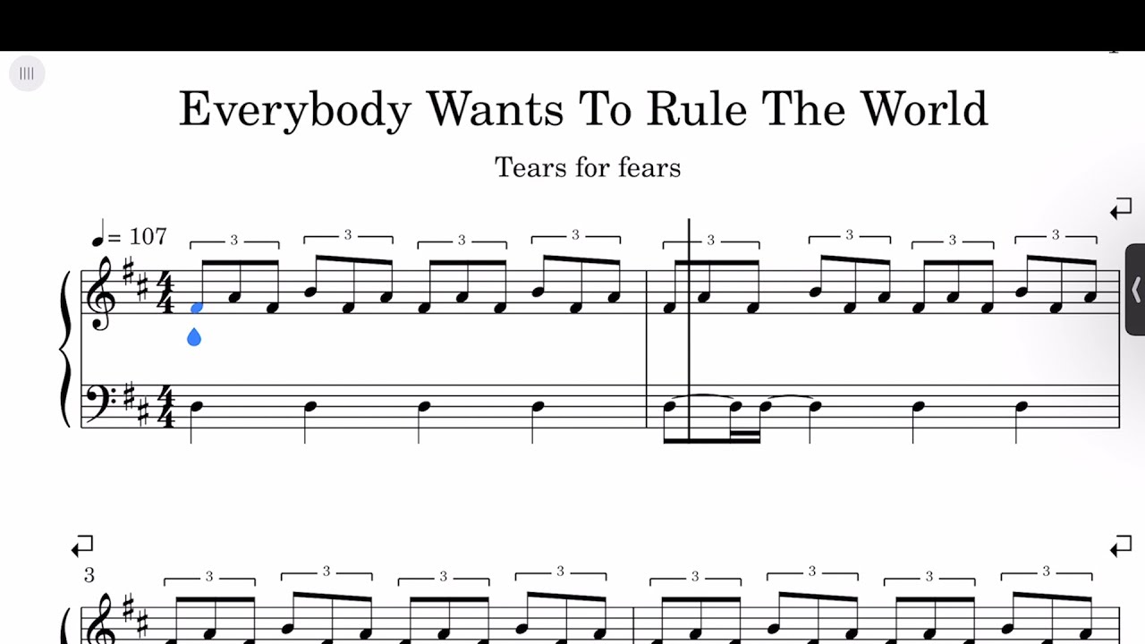 Everybody Wants To Rule The World by Tears For Fears - Piano Solo - Digital  Sheet Music