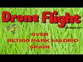 Drone Flight Over Retiro Park Madrid Spain