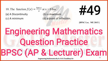 #49 Daily Question Practice of Engineering Mathematics for BPSC (Assistant Professor & Lecturer)