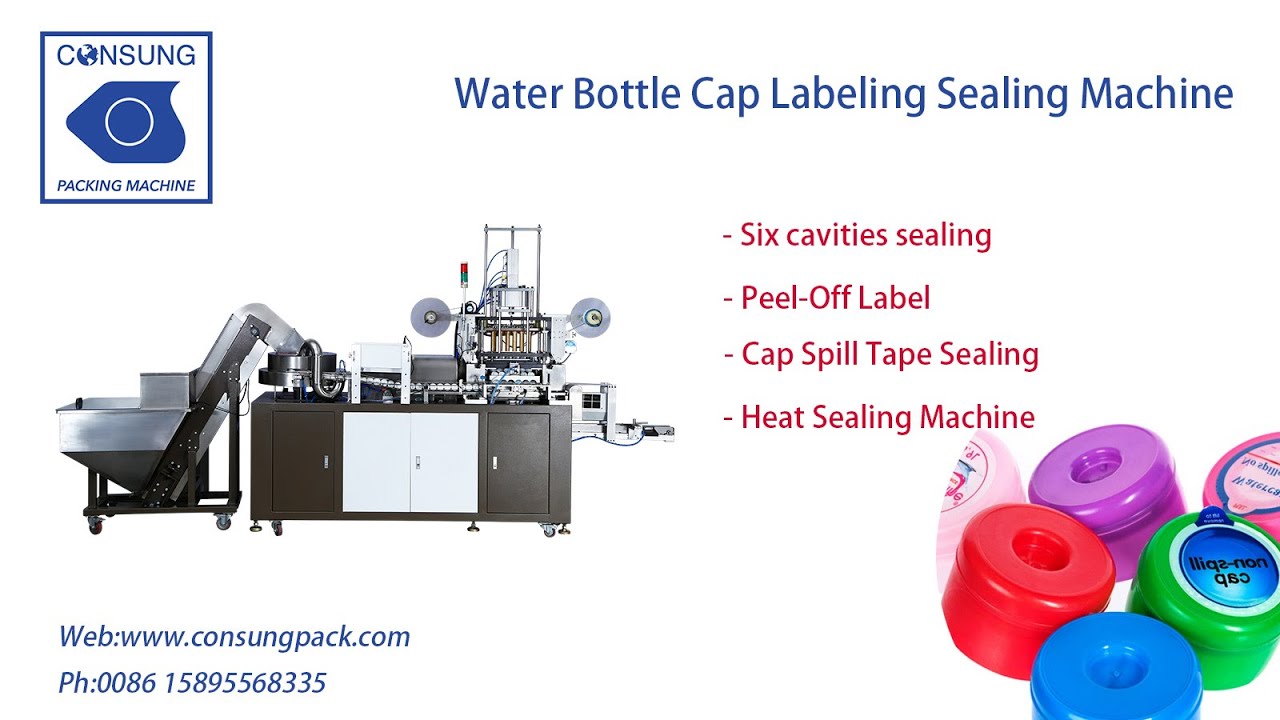 Six Cavities Cap Labeling Sealing Machine Water Bottle Cap Closure Machine YouTube