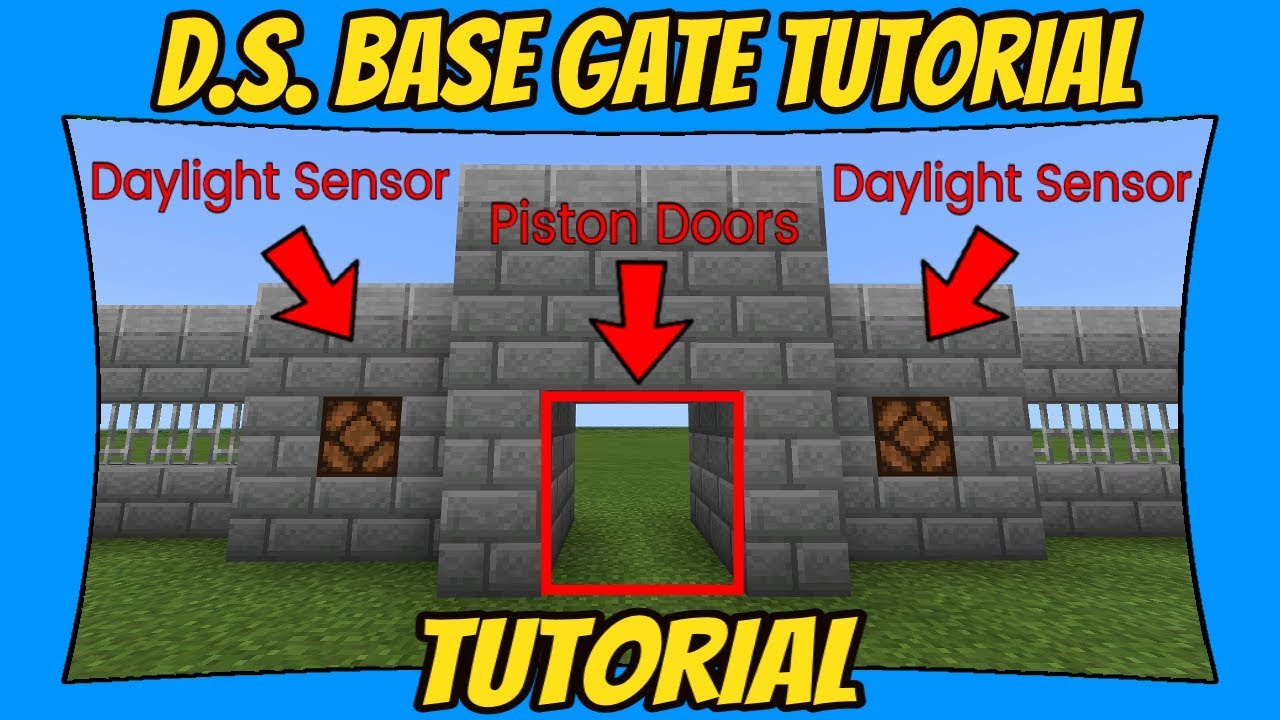 Daylight Sensor Base Gate w/Lights In Minecraft Bedrock  (MCPE/Xbox/PS30/Switch/Windows30)