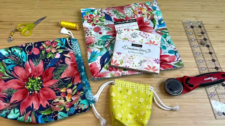 CHARM SQUARE BAG! A simple bag made from five 5" charms OR five 10" squares plus cording or ribbon.