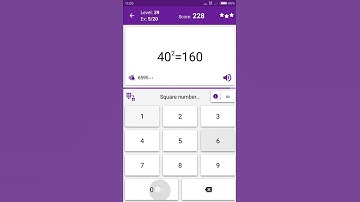 Math Tricks - Training mode - square numbers between 40 and 49 - level 039 (Number Keyboard)