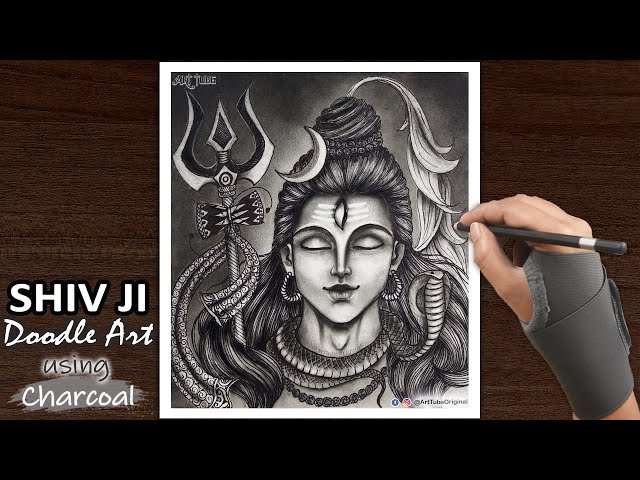 How to draw Lord Shiva/ Bholenath drawing step by step/mahadeb Drawing -  YouTube