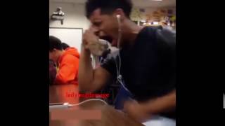 Black guy crying to music vine