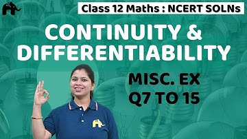 Continuity and Differentiability Class 12 Maths | NCERT Chapter 5 Miscellaneous Questions 7-15