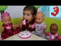Играем в куклы Baby Born Элене День Рождения с тортом