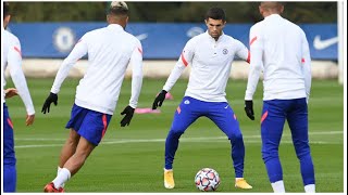 Chelsea training session ahead of Chelsea vs Sevilla, Pulisic, Kai Havertz and Frank Lampard talks