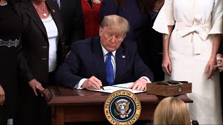 Trump signs order to combat human trafficking