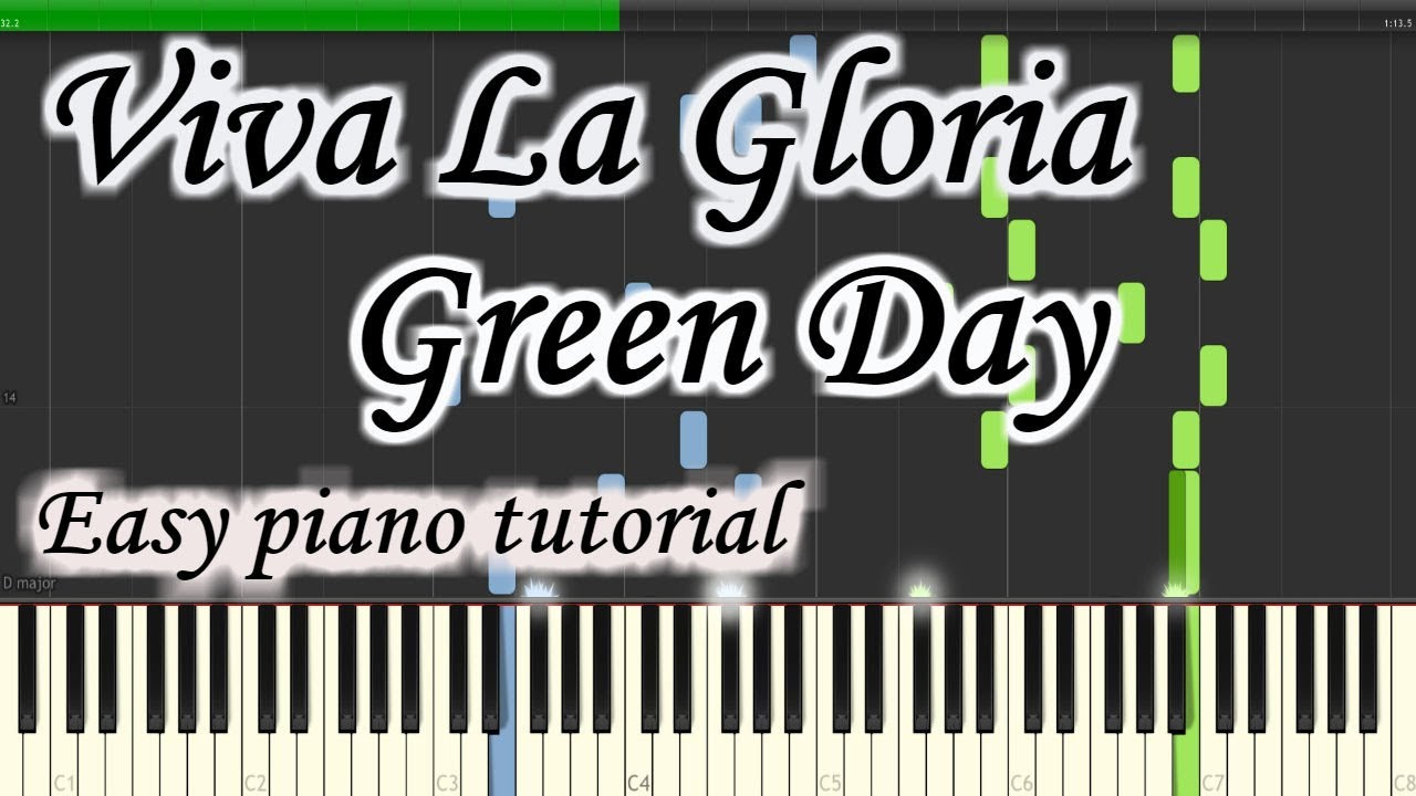 vistazo especificar demasiado Viva La Gloria - Green Day - Very easy and simple piano tutorial synthesia  cover - YouTube