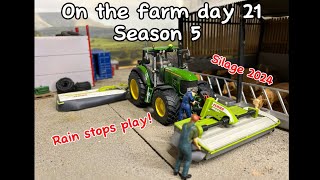Rain stops play! Silage 2024 | On the farm day 21 Season 5 | 1:32 farm model diorama