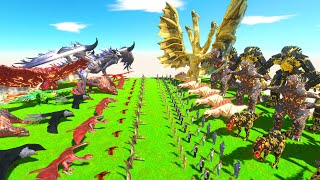 Flying War - Team Flying Dragon VS Team King Ghidorah + Godzilla - Revolt Battle Simulator screenshot 1