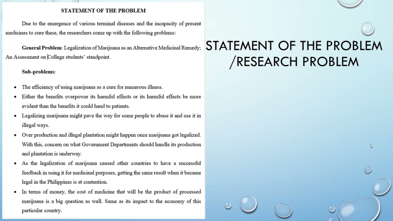 how to write statement of the problem in a research