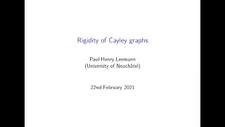 Paul-Henry Leemans - Cayley graphs with few automorphisms