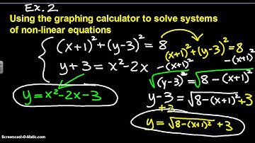 Solving Non Linear Systems by Calc Ex  2