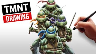 Teenage Mutant Ninja Turtles Detailed Drawing