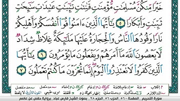 سورة التحريم مكتوبة فارس عباد Surah At Tahrim Fares Abbad