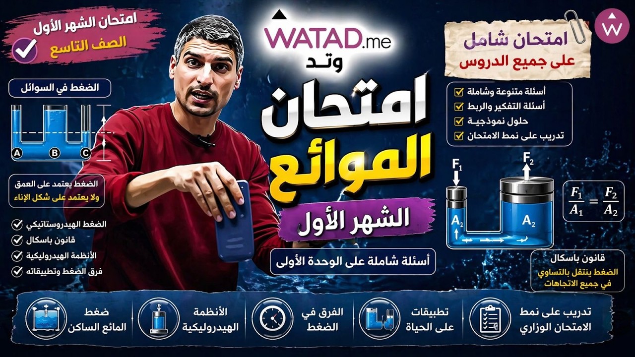 امتحان الفيزياء 🧲🧭 الصف التاسع - مراجعة الشهر الأول - الفصل الثاني
