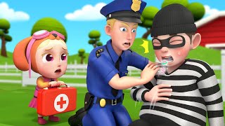 Police Chase The farm Thief | Play Safe Song | Safety Tip | More Nursery Rhymes for Kids
