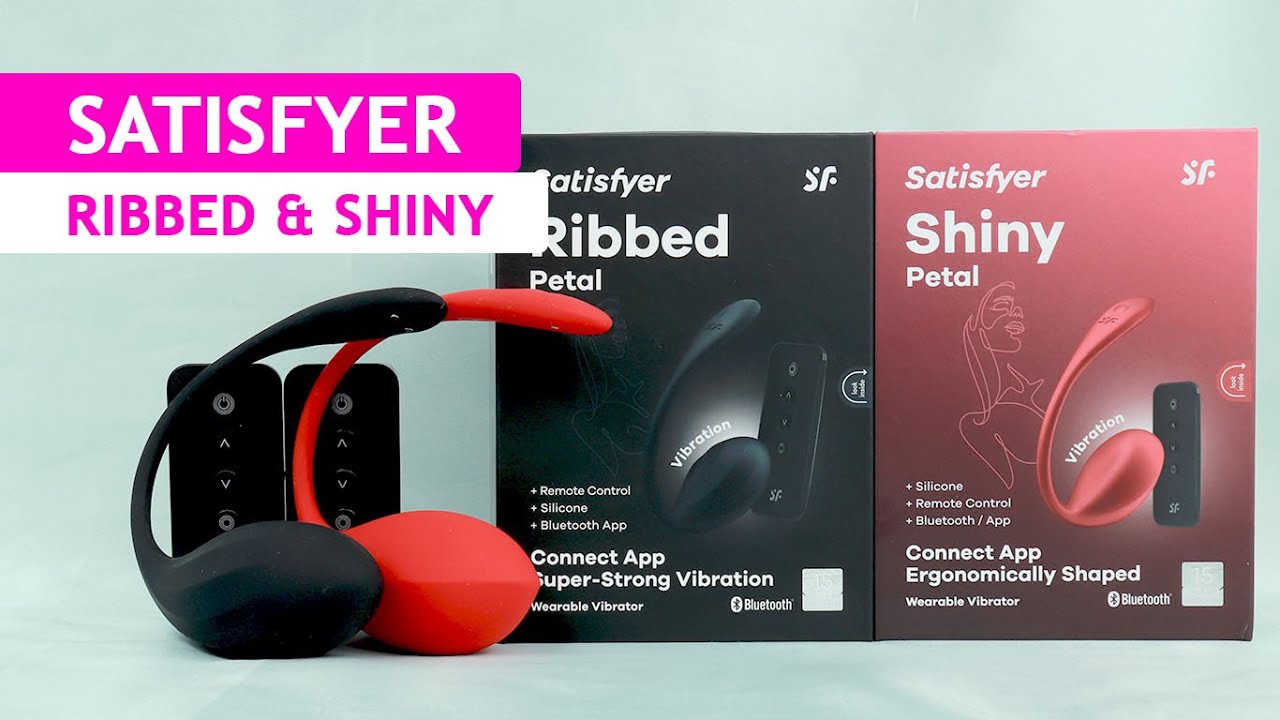 SATISFYER: Ribbed and Shiny - смарт-віброяйця, керування зі смартфона, пульт ДК