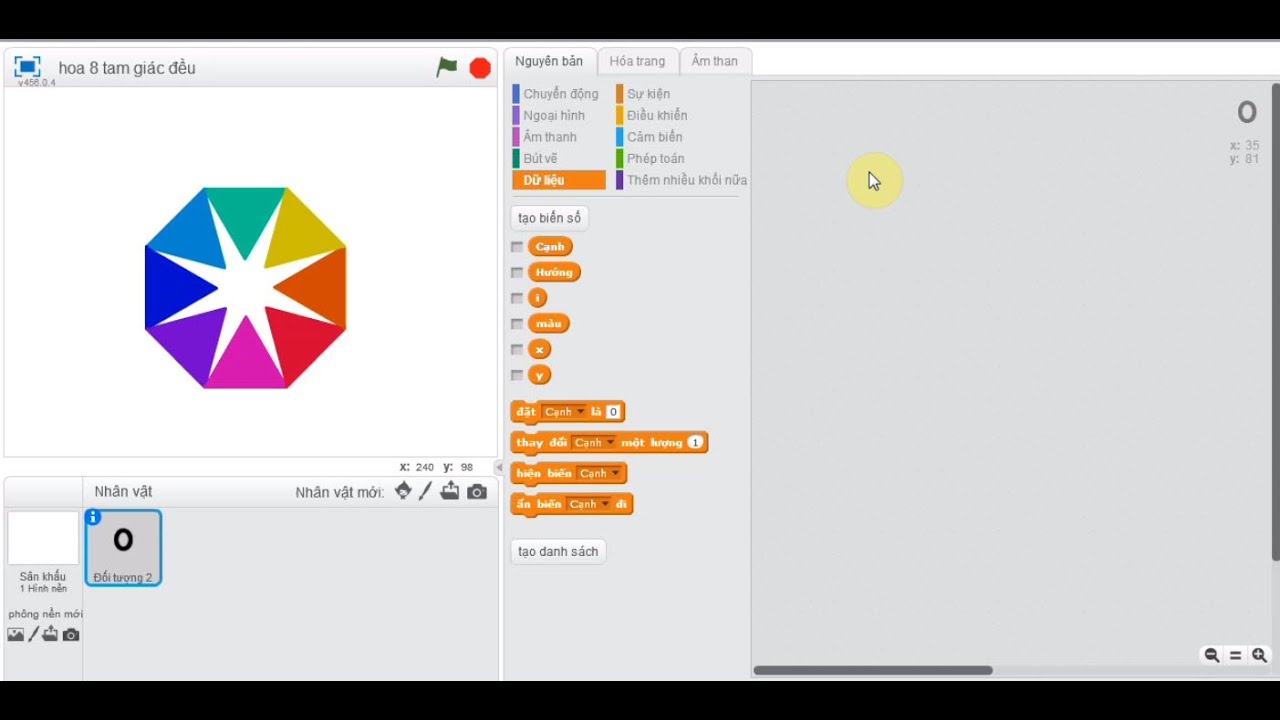 Vẽ hình 8 cạnh trong Scratch từ các tam giác đều - YouTube