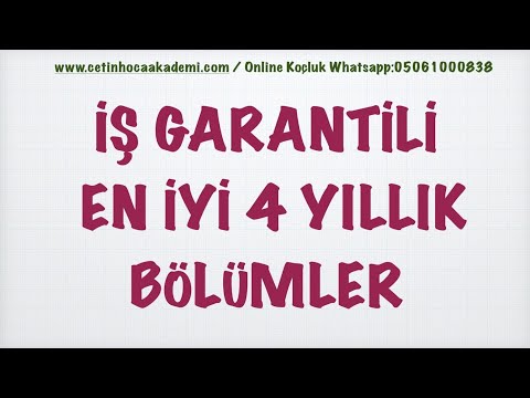 İş Garantili En İyi 4 Yıllık Bölümler | Yks 2023 | Çetin Hoca Akademi