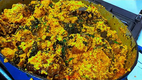 HOW TO MAKE GOAT MEAT EGUSI SOUP WITH BITTER LEAF / STEP BY STEP RECIPE