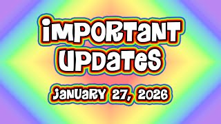 My important updates for January 27, 2026