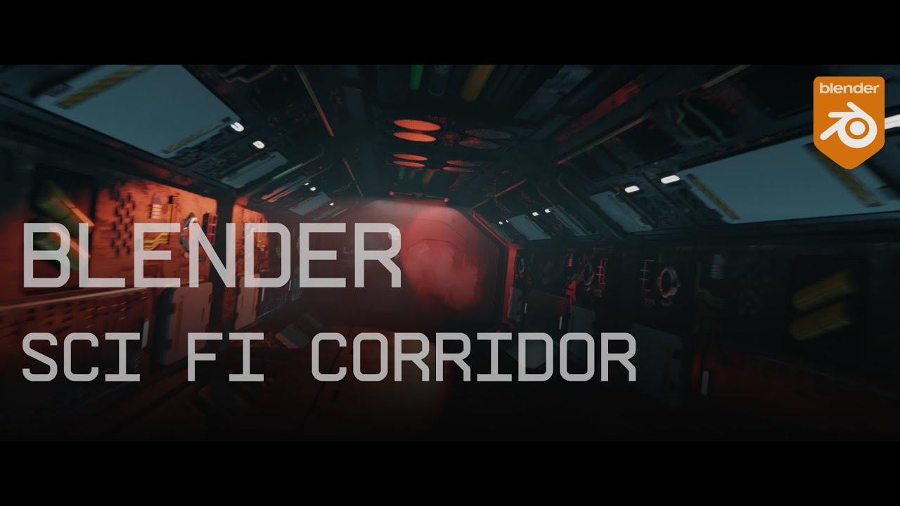 Alien inspired Sci fi corridor in Blender - YouTube