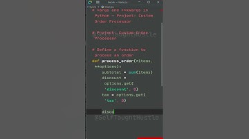 *args and **kwargs in Python Project Custom Order Processor #coding #code #programming