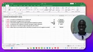Information 10. Common Microsoft Excel Errors and how to correct them@OkooPollycarp Update