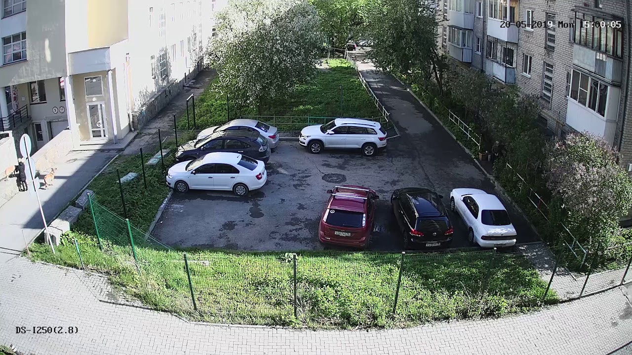 Пример видео с ip камеры DS-I250 2.8 mm днем - YouTube