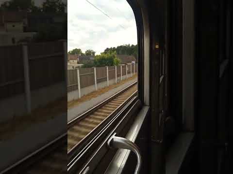 Fast train from Prague to Brno from the window.