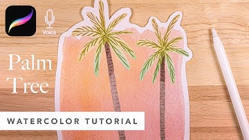 Watercolor Palm Tree // SO EASY! // Watercolor Tutorial for Procreate