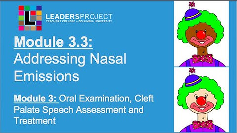 Module 3.3- Cleft Palate Speech and Feeding: Addressing Nasal Emissions in Cleft Palate Speech