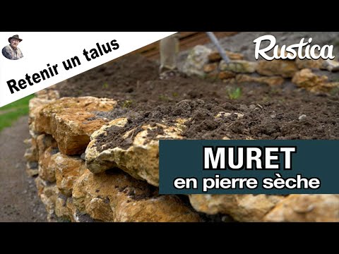 Comment transformer un talus enherbé en rocaille - 2-  monter un muret en pierres sèches.