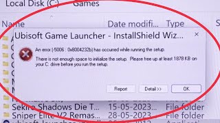 Pc Fix An Error -5006: 0x8004232b has occurred while running the setup There is not enough space