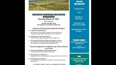 Irrigation Scheduling and Disease Management Workshop - Part 1, Irrigation Scheduling