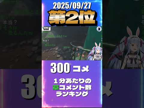 9/27 草コメント数ランキング第2位 #兎田ぺこら 1時間56分ごろ