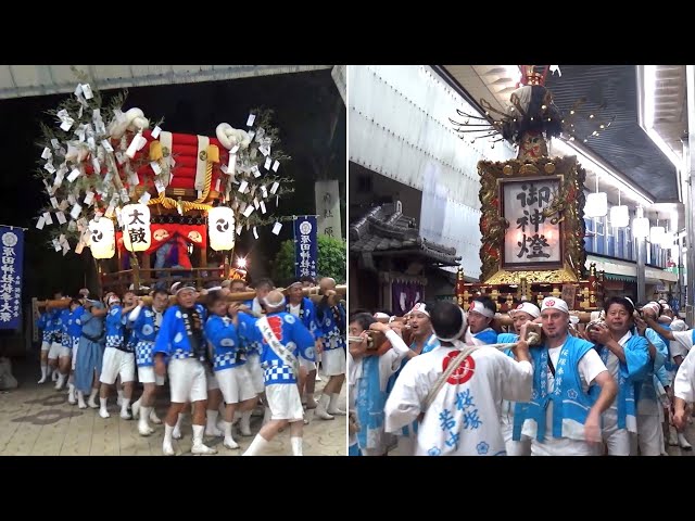 原田神社秋祭り 宵宮祭 布団太鼓 だんじり 子供神輿 額灯の宮出 大阪府