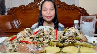 GINATAANG BANOK w/ PAPAYA at MALUNGGAY | PORK & CHICKEN WITH COCONUT MILK | FILIPINO FOOD MUKBANG