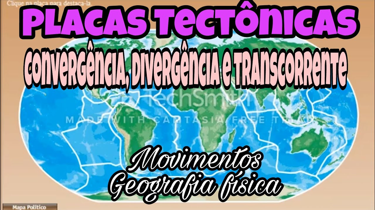 PLACAS TECTÔNICAS: Divergente Convergente e Transformante - Animação ...